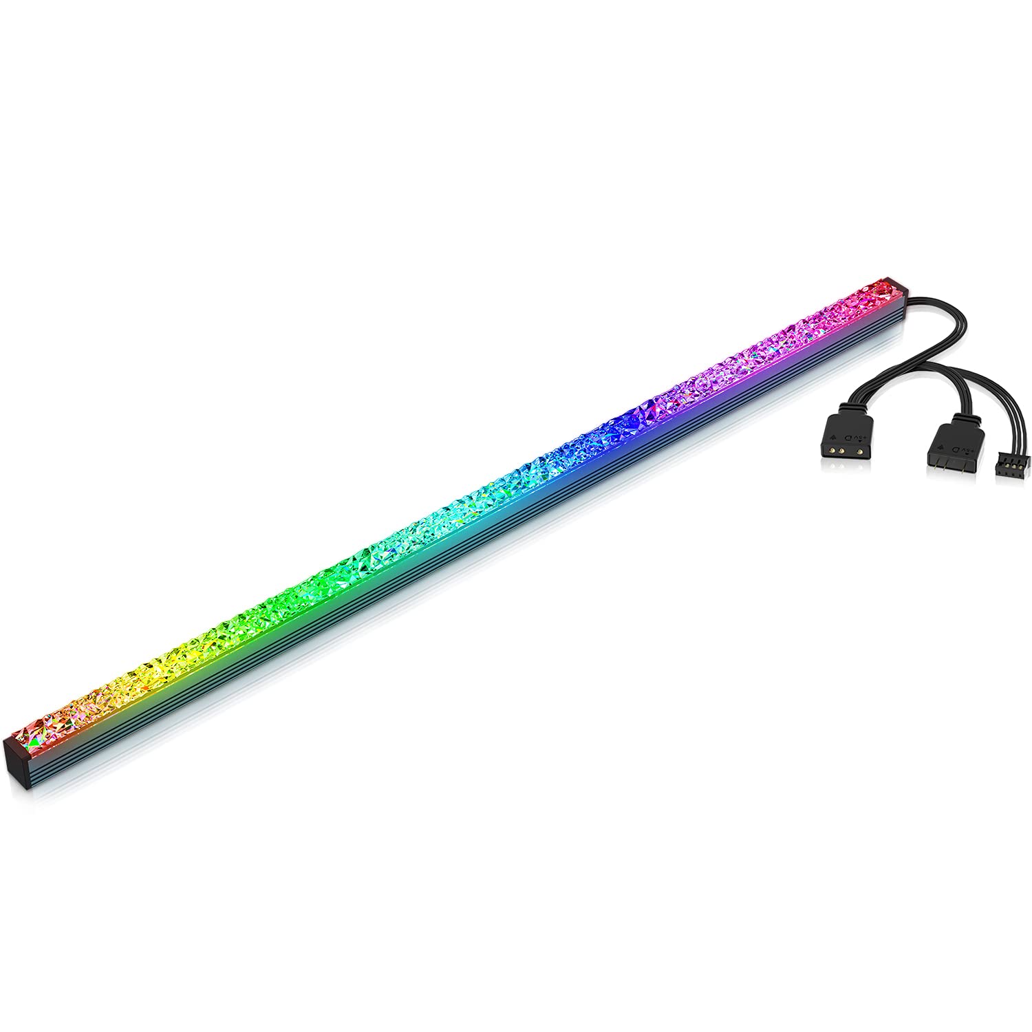 ASIAHORSE Acrylic ARGB LED Strip for PC with 5V 3-pin ARGB LED and 4-pin Header, Compatible with Aura SYNC, Gigabyte RGB Fusion, MSI Mystic Light Sync410MM