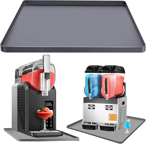 Slushie Machine Mat Margarita Machine Silicone Mat, Table Mat for Ninja Frozen Drink Maker, Slushy Machine Tray Cocktail Machine Silicone Drip Pan, Non-Slip Waterproof Slush Machine Pad 23.6"x15.7"