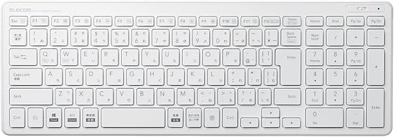 Elecom TK-FDP099TWH USB-A Wireless Keyboard Receiver Included Pantograph Compact Keyboard, White
