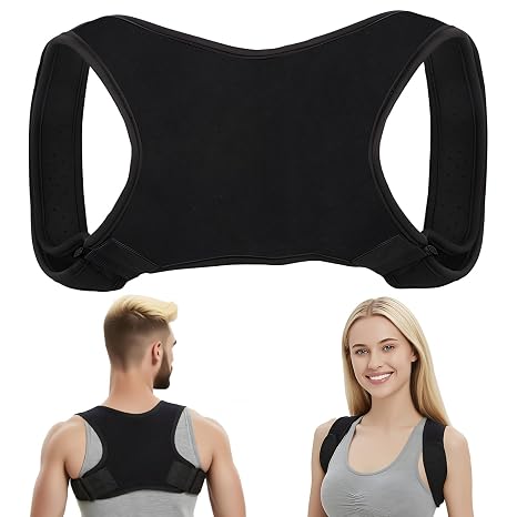Posture Corrector Back Brace for Men & Women | 3 Size Breathable Black Posture Brace & Back Posture Support For Upper Back, Shoulder Support, Daily Wear Posture Corrector