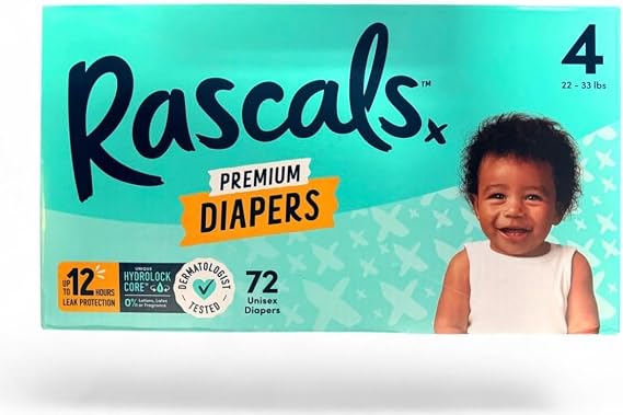 Rascal + Friends Premium Quality Diapers, Size 3, 88 Count