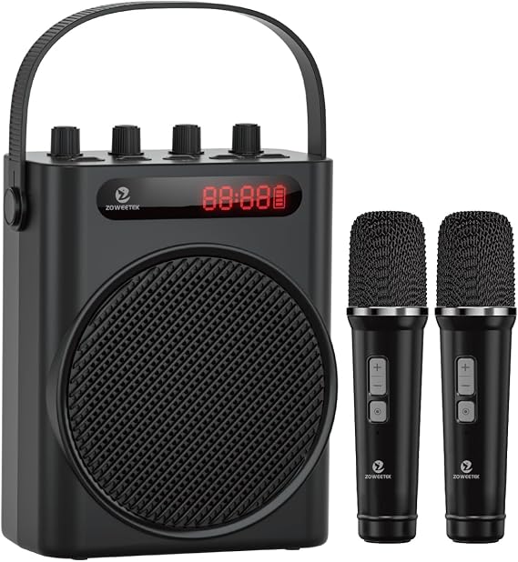 ZOWEETEK 60W Voice Amplifier with 2 Wireless Microphones