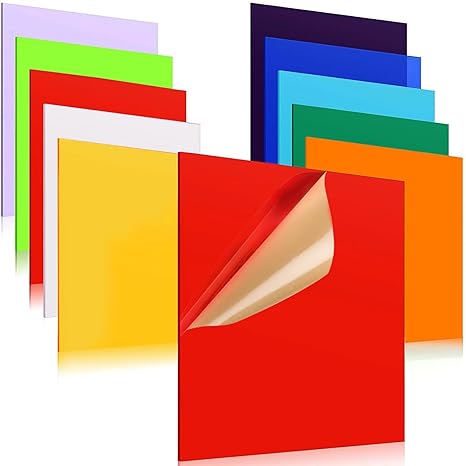10 Pcs 3 mm Coloured Opaque Acrylic Sheets, 30 x 30 cm