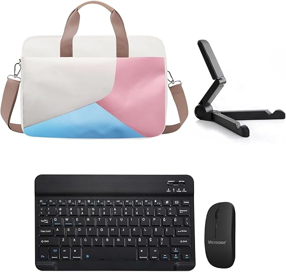 Microcase Huawei Matepad 12X 12 inch Tablet için Tablet Çanta + Bluetooth Klavye + Mouse + Tablet Standı Siyah- AL4233