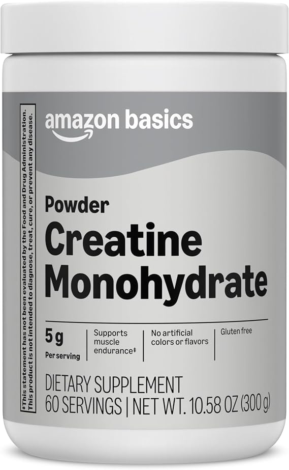 Amazon Basics Creatine Monohydrate Powder, 10.58 oz, 60 Servings