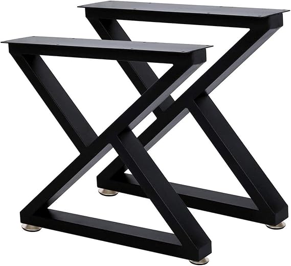 TIEOU Metal Coffee Table Leg Heavy Duty Industrial Metal Table Legs Z Shape Coffee Table Legs DIY Metal Bench Legs, Furniture Legs(H16xW11,Set of 2)