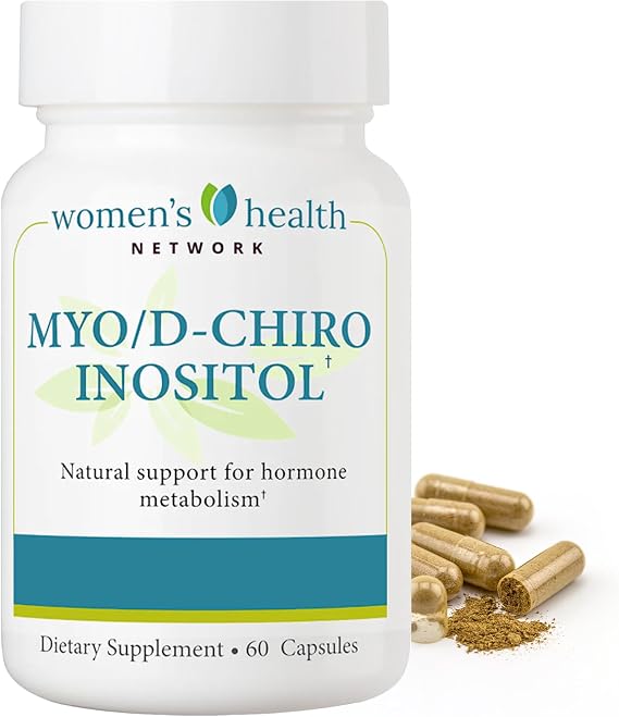 Women's Health Network Myo Inositol and D-Chiro Inositol 40:1 Ratio, Inositol Supplement for Women, Hormone Balance, 60 Capsules
