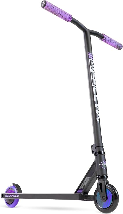 Madd Gear MG3 Pro Stunt Scooter for Kids 8 - 12 Lightweight Durable Trick Scooter for Skatepark and Street - Black Purple