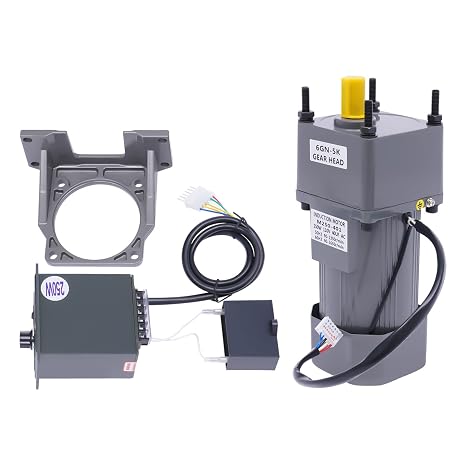AC Gear Motor Set 110V AC High Torque Motor, 250W Electric Single-Phase Motor Reversible Motor with Variable Speed Adjustable Controller Governor Geared Motor 0-270rpm