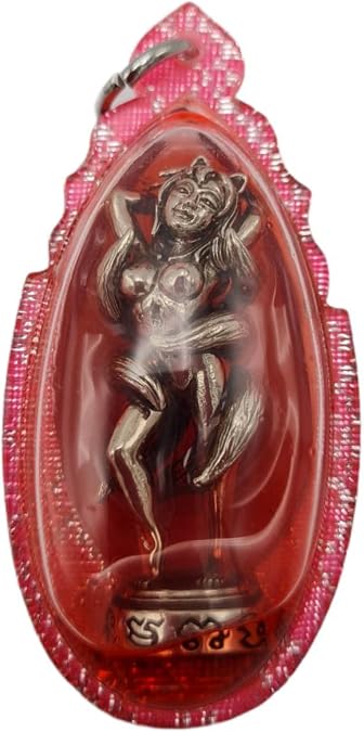 Thai amulets Lady 9 Tails Fox Kuminho Kitsune Magic Charm Lucky Rich Pendant in hypnotizing Prai oil Lp Nearkeaw Khumpeero Occult Sorcery