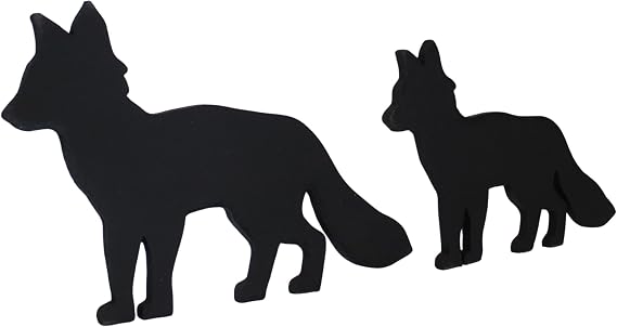 Black Fox Couple Black Fox Family of 2 - Fox Set of 2 - Fox Wall Art - Fox Art - Fox Woodwork - Fox Silhouette - Fox Couple Art - Animal Art