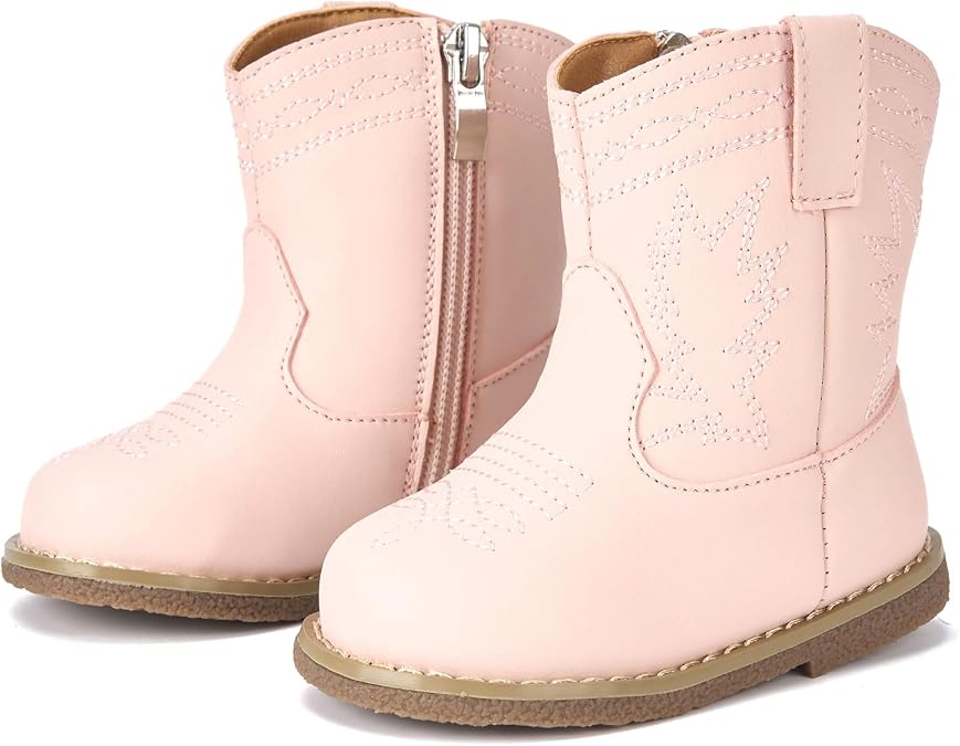 Newsonet Toddler Baby Cowboy Cowgirl Boots Infant Western Shoes All Season