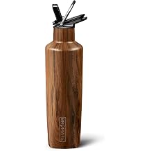 BrüMate ReHydration Mini Kids Water Bottle | 100% Leakproof Insulated Water Bottle for Kids with Straw | Stainless Steel Water Canteen | Perfect Kids Water Bottle for School | 16oz (Walnut)