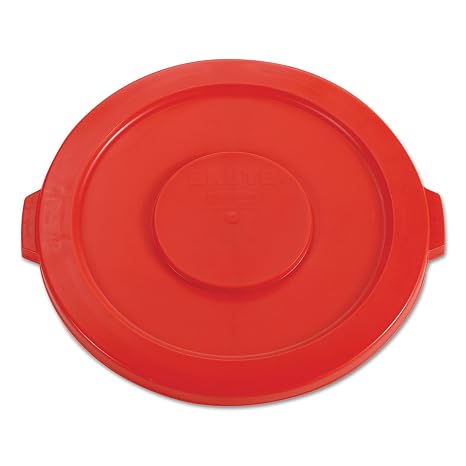 Rubbermaid Commercial Products BRUTE Heavy-Duty Round Trash/Garbage Lid, 32-Gallon, Red, Compatible with Rubbermaid BRUTE 23-Gallon Can