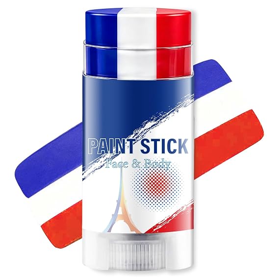Blue White and Red France Face Paint Stick for Sports and Games