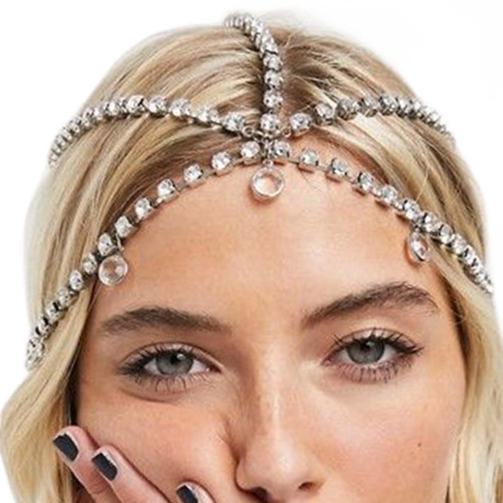 Crystal Head Chain for Women Rhinestone Bridal Head Chain Jewelry Wedding Crystal Headband Headpiece Charming