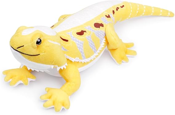 Lilizzhoumax Realistic Bearded Dragon Plush Toy, 46cm/18”, Super Soft, Cute Lizard Home Decoration, Gift for Kids, Yellow