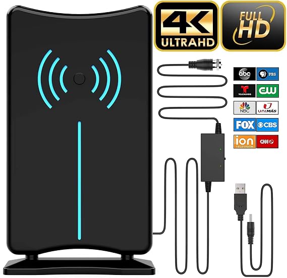 2026 Amplified HD Digital 'Matrix' TV Antenna Long 3600+ Miles, Support 4K 1080p Fire tv Stick and All Older TV's Indoor HDTV Local Channels,16.5ft Coaxial Cable