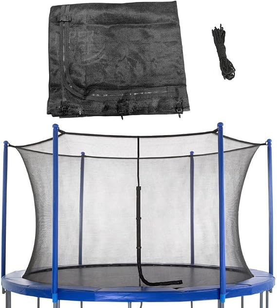 Upper Bounce Machrus Universal Round Trampoline Net Replacement, Inside Enclosure with Straps, Tear-Resistant