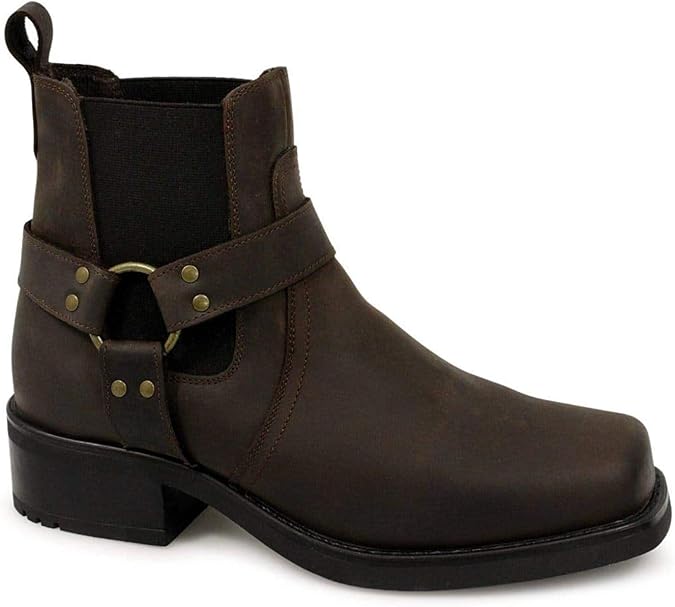 Men's Cowboy/Biker Terminator Real Leather Ankle Boots