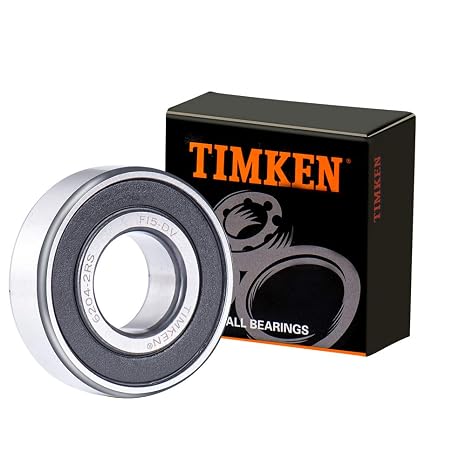 TIMKEN 6204-2RS 2PACK Double Rubber Seal Bearings 20x47x14mm, Pre-Lubricated and Stable Performance and Cost Effective, Deep Groove Ball Bearings