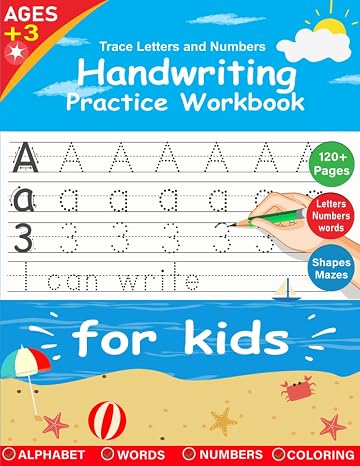 Trace Letters and Numbers: Handwriting Practice Workbook for Kids, A Fun Guide to Letters, Numbers, Shapes, and Mazes for Enhanced Learning and Focus