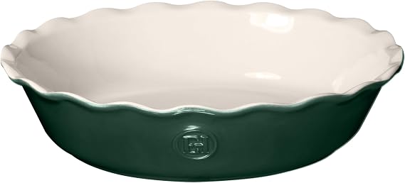 Emile Henry Modern Classics 9" Deep Pie Dish for Pies & Quiches, Evergreen