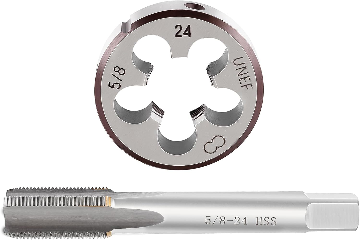 AUTOKAY New HSS 58-24 UNEF Right Hand Thread Tap and Die Set 58x24 RH