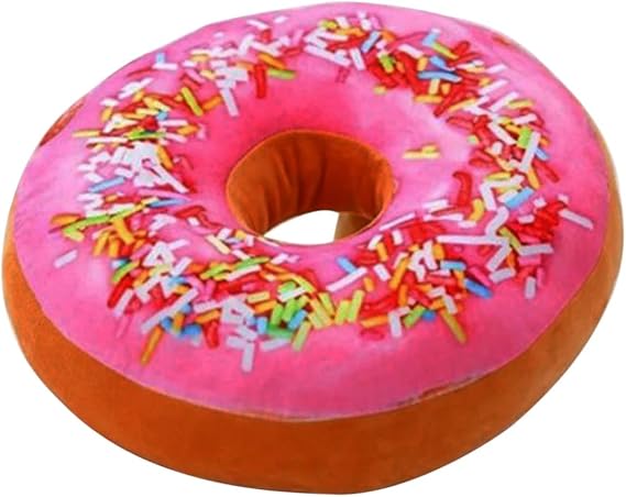 3d Donut Throw Pillow Plush 40cm Seat Back Cushion for Boys and Girls