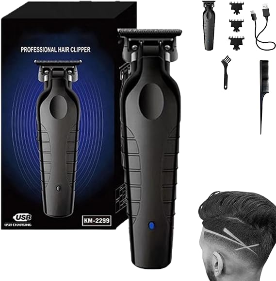 Trimmer Plus Zero Gap, Barbers Tonic Trimmer Premium Zero-Gapped- Cordless Barbers Tonic Clippers for Men, Titanium Blades for Crispy Lines & Skin Fades (Black)