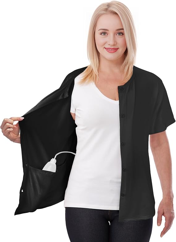 Post Mastectomy Shirt with Drain Pockets Breast Cancer Tummy Tuck Recovery Half Sleeves Top