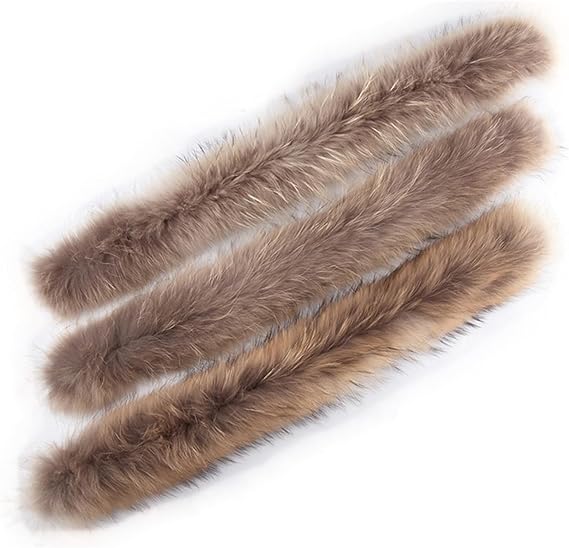 Real Raccoon Fur Collar For Women,Men Winter Jackets' Natural fur Strips,Children Coats Hood Trim Genuine Fur Scarf