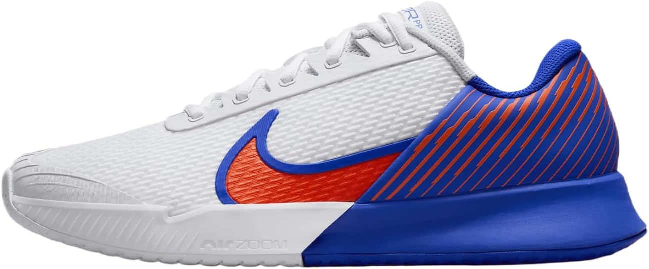 NikeCourt Air Zoom Vapor Pro 2 Men's Hard Court Tennis Shoes (DR6191-106, White/Hyper Royal/Hyper Crimson) Size 9