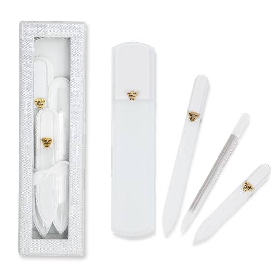 Bona Fide Beauty Czech Glass Gift Set: Foot File, Nail File, Cuticle Pusher