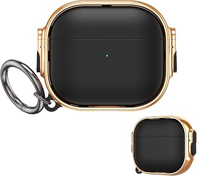 for Airpods Pro 2nd Case,Cover for airpod Pro 2 TPU Material,with Electroplating Process,Shock-Proof and Drop-Proof Cover for Air pods Pro2 GoldenBlack
