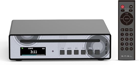 SMSL PL100PRO CD Player, Dual CS43131 DAC Chip Lossless MQA Playback CD-R/CD-RW/MP3 Disc, XLR/RCA/Optical/Coaxial/3.5mm/4.4mm Headphone Output, Compact HiFi CD Player for Home Audio