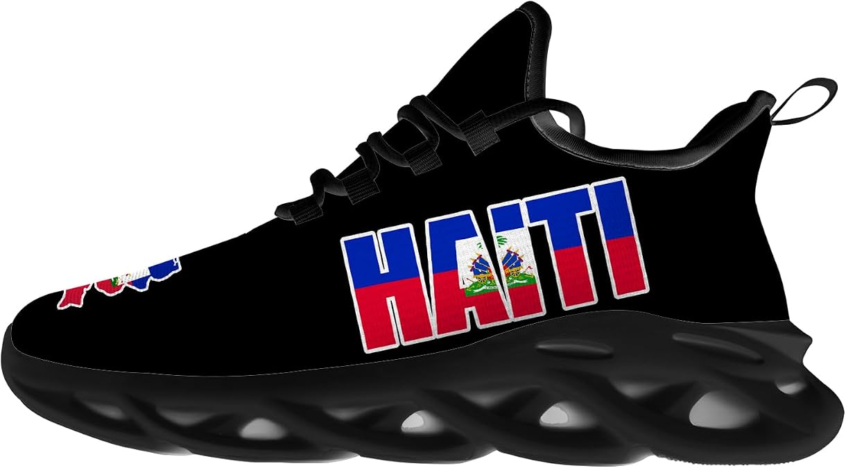 Men's Women's Haiti Flag Sneakers Haiti Shoes Running Walking Tennis Shoes