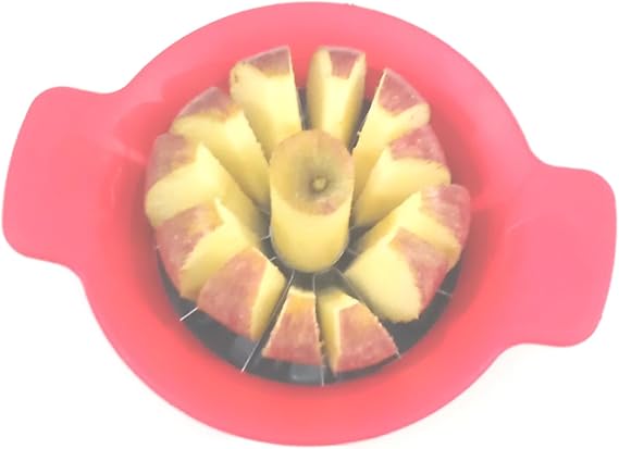 Apple and Pear Slicer12 Slices Thin Apple Slicer and Corer Attached Safety Cover Protect Fingers While in-Use and Blades While in Storage Pack of 1.Multi Color