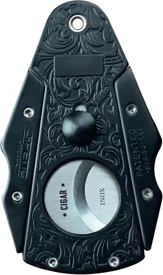 Stainless Steel Cigar Cutter, Guillotine Double Blade Design,Black