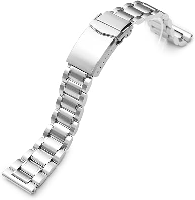 MiLTAT 20mm Entwine Pull-Twist Quick Release Watch Band Straight End Polished Center (tool-free version)