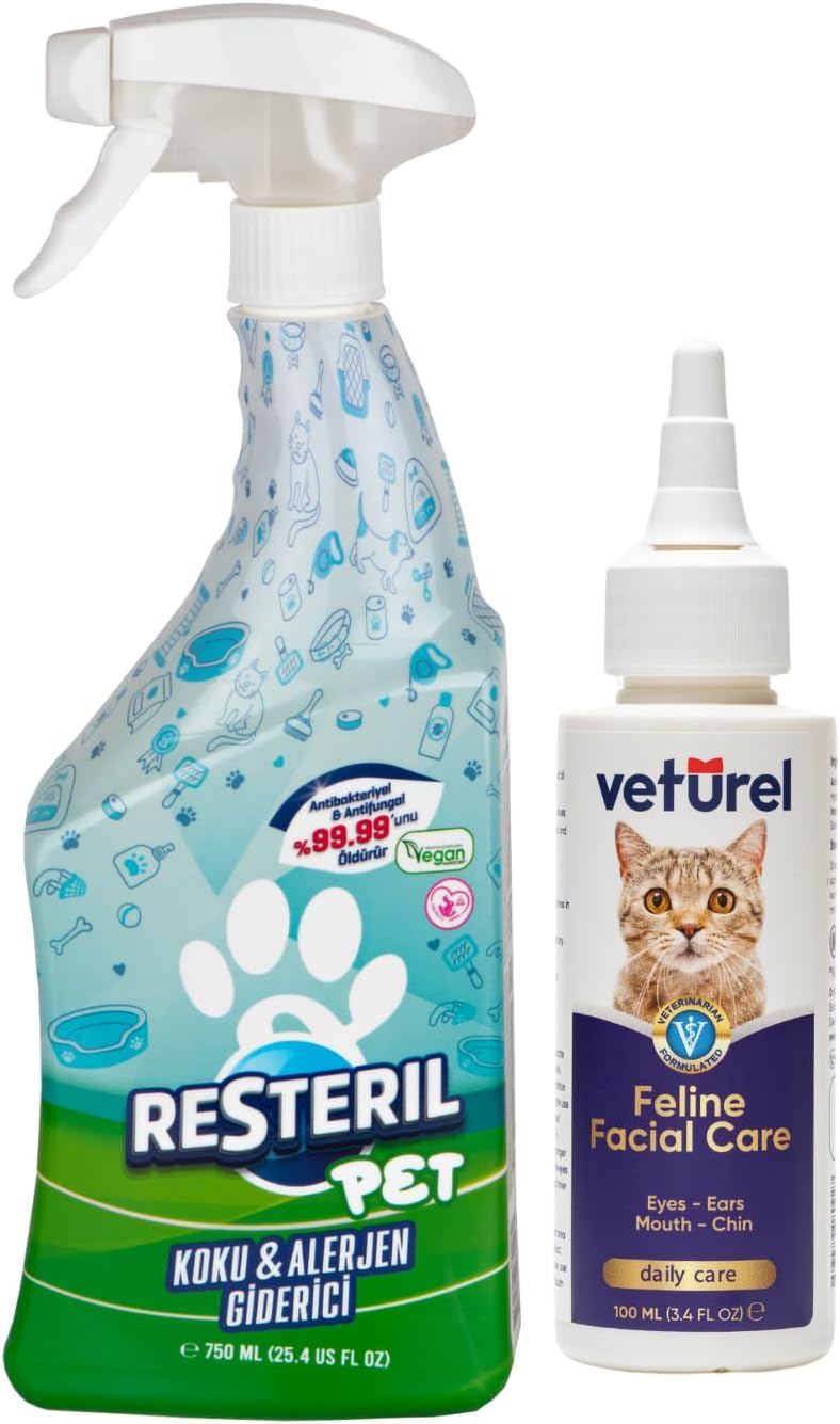 Resteril Hygiene Spray Pet 750ml  Veturel Cat Facial Care Solution 100ml