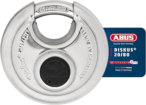 ABUS Diskus Padlock 20/80-360° Protection, Security Level 9, Silver