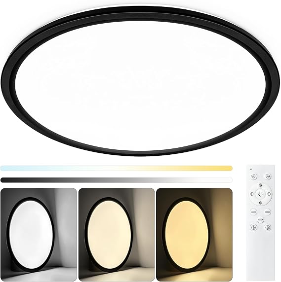 15.4 Inch LED Ceiling Light Fixtures, Dimmable with Remote Control