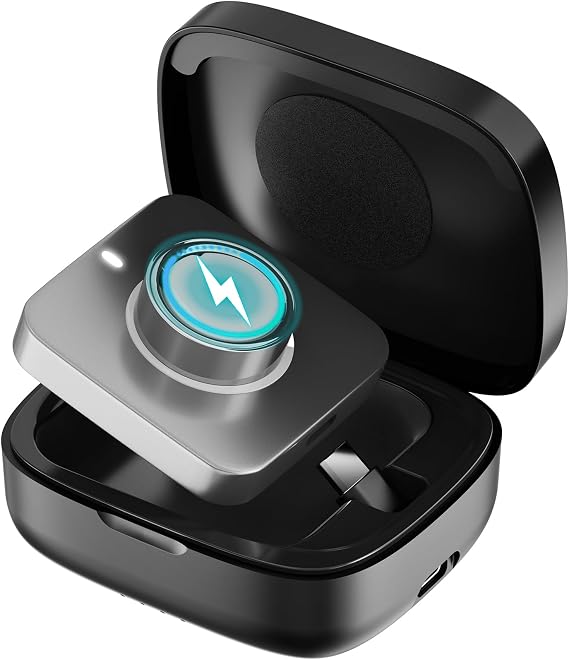 Portable Charging Case Compatible with Oura Ring Gen 3/4/5 (Black)