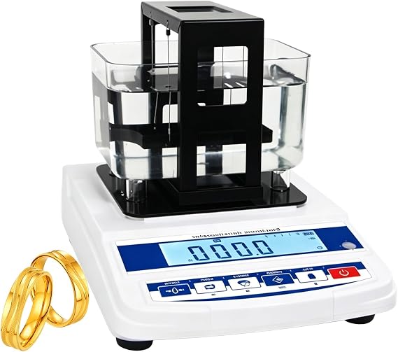 Gold Purity Tester Machine, 0.001g/cm3 Digital Precious Metal Analyzer, Solid Density Meter with RS232 Interface for Jewelry Shops and Laboratories(Solid+Liquid,220g)