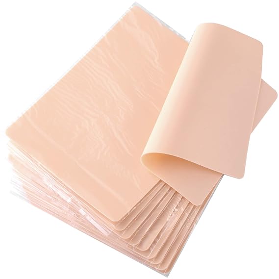 Gospire Blank Tattoo Skin, 10pcs 8x6in Double Sided Fake Eyebrow Tattoo