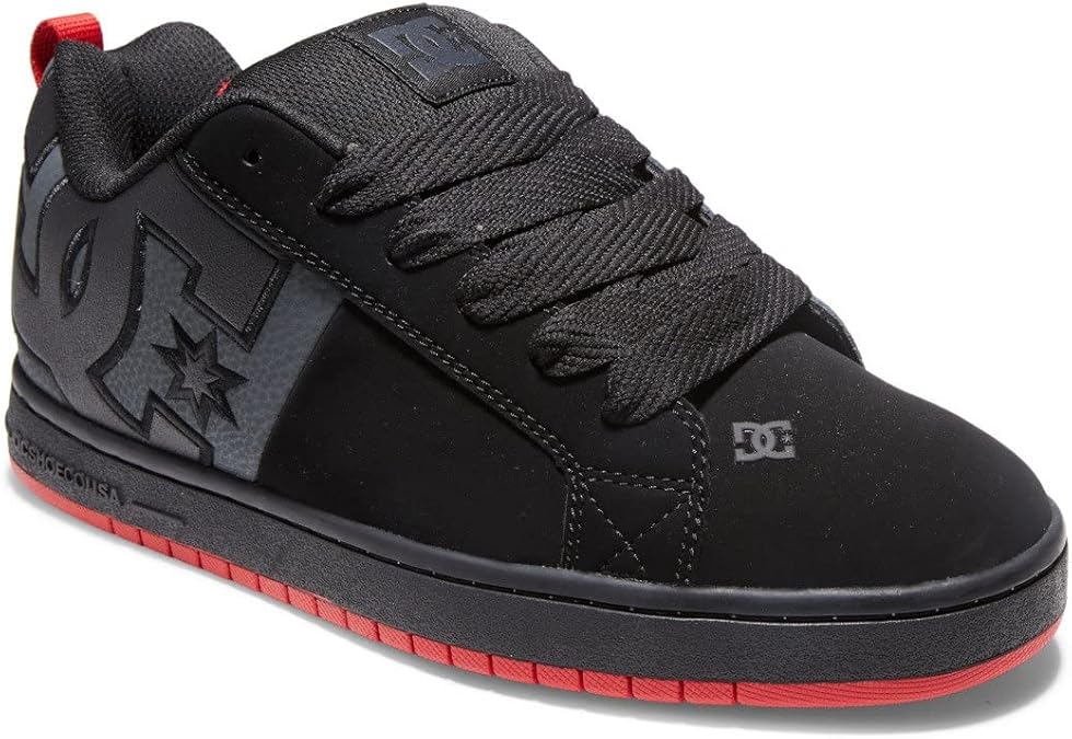 DC Shoes Men's Court Graffik Trainers Skate Shoe White Black Black