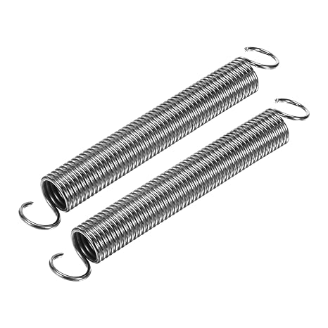 uxcell 2Pcs Extended Spring 1-1/4 Inch x 10 Inch, 0.14 Inch Spring Steel Dual Hook Tension Springs for Machinery Construction Industrial