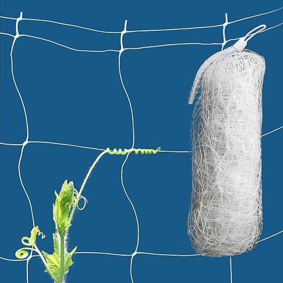 White Trellis Netting 4x100 ft Heavy Duty Garden Netting Polypropylene Plant Support Net for Climbing Vegetables Fruits Flowers