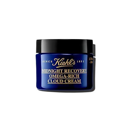 Kiehl's - Midnight Recovery Cloud Cream - Anti-Aging Plumping - 1.7 fl oz | Face Moisturizer for Restoring Skin Barrier - With Omega-Rich Formula - For All Skin Types